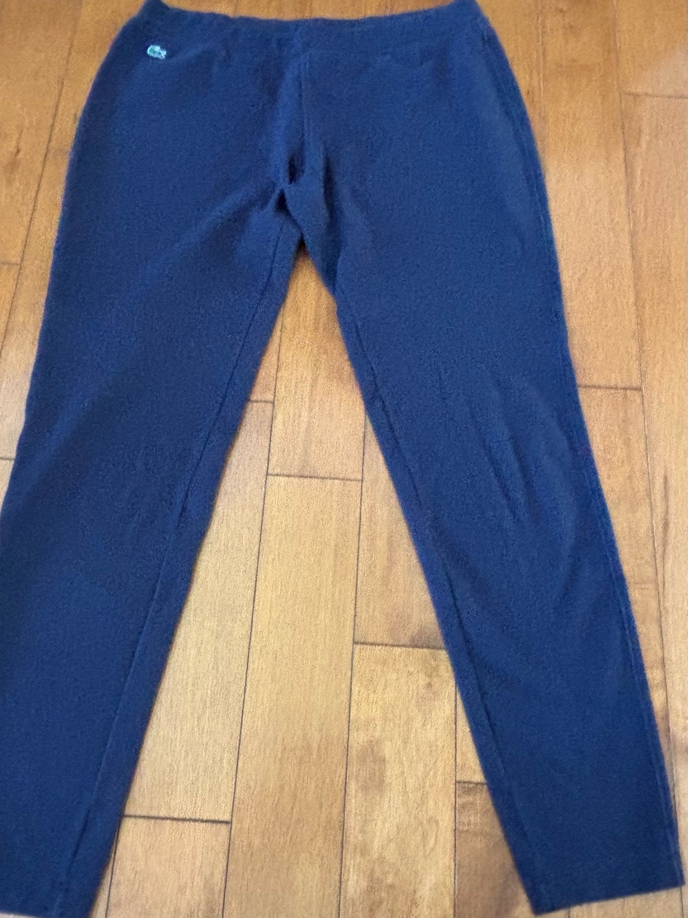 Lacoste Women’s Large Navy Knit Leggings Ankle Length Slim Fit Casual